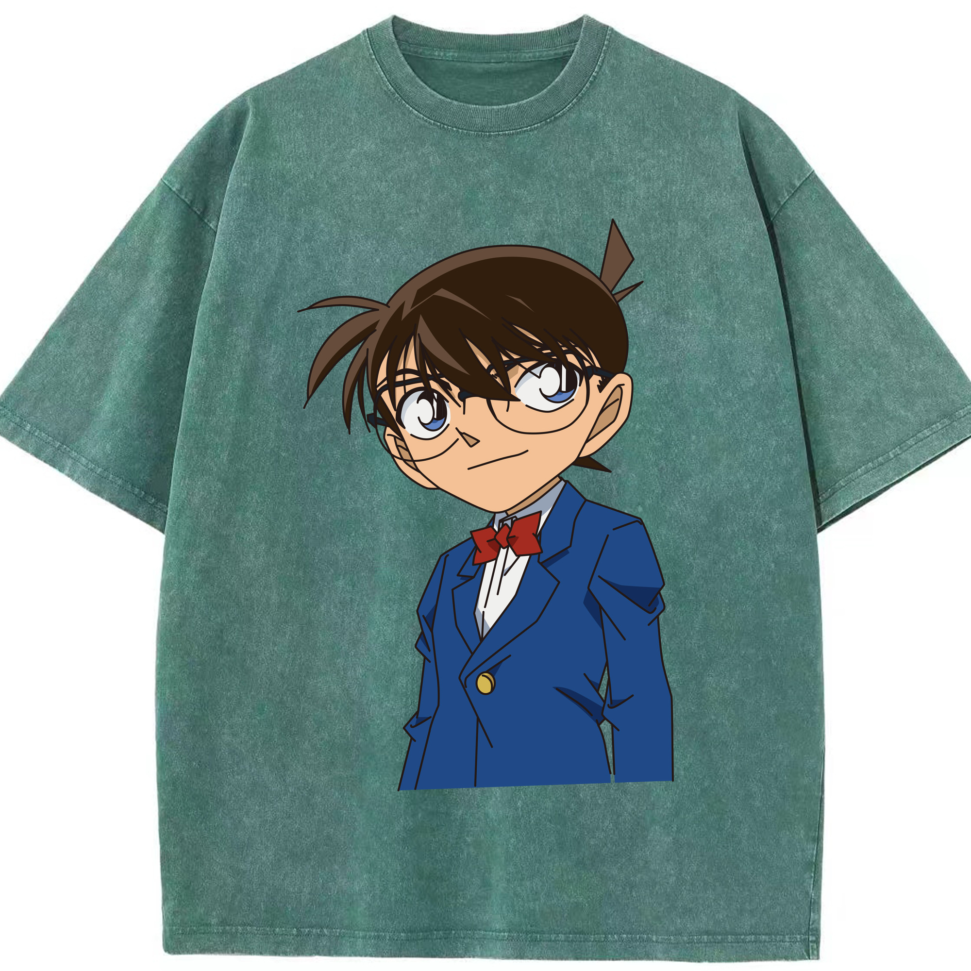 （画像用） 名探偵コナン 江戸川 コナン Detective Conan Conan Edogawa 綿100% ヴィンテージ風 半袖Tシャツ（フロントプリント）